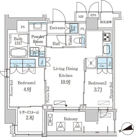 パークアクシス上野グレイスコートの物件間取画像
